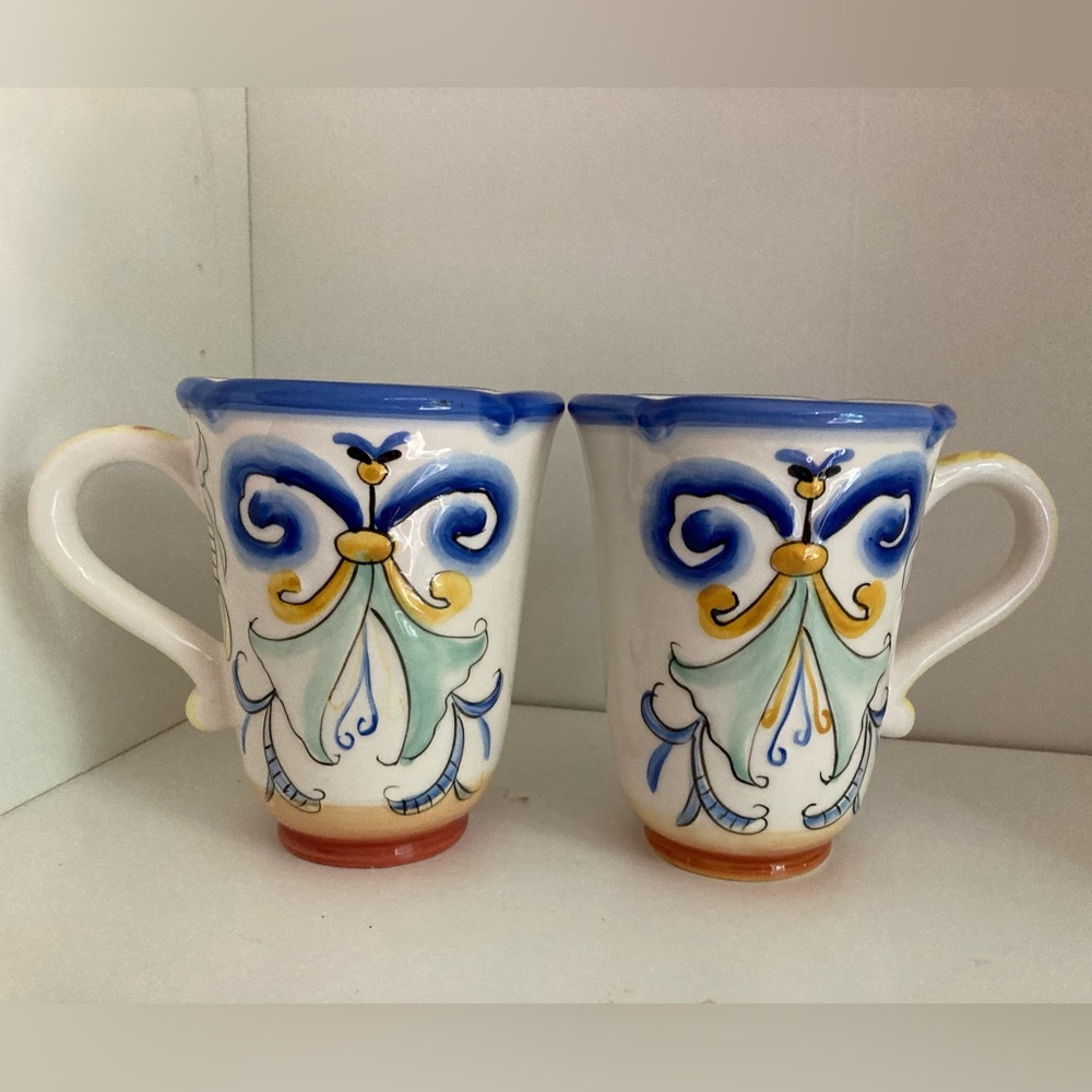 Fitz and Floyd “Ricamo” Coffee Mugs - Set of 2 - Vintage